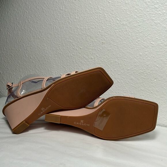 Caslon Paola wedge nude blush‎ strappy square toe prom formal sandal summer 10 - Picture 6 of 7